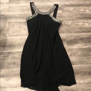 Cocktail length Black Chiffon Dress